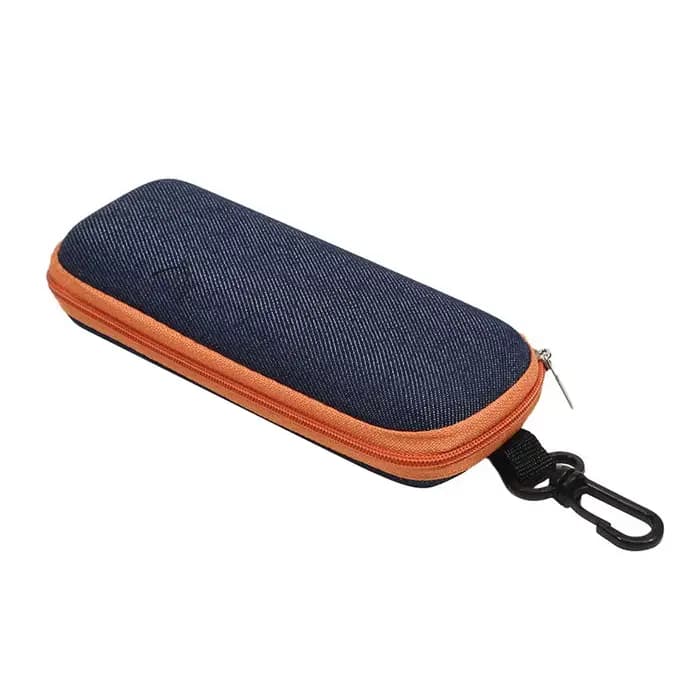 Boîte à lunettes en tissu Denim à la mode, conteneur de Protection pour lunettes de soleil à fermetu