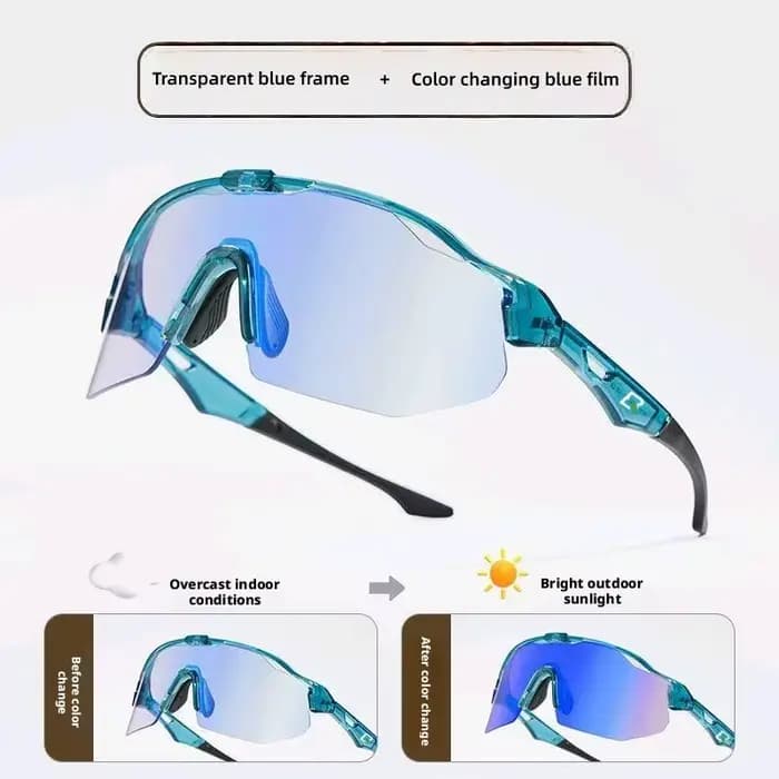 Lunettes de cyclisme ROCKBROS spécifiques, anti-vent, photochromiques, à changement de couleur jour