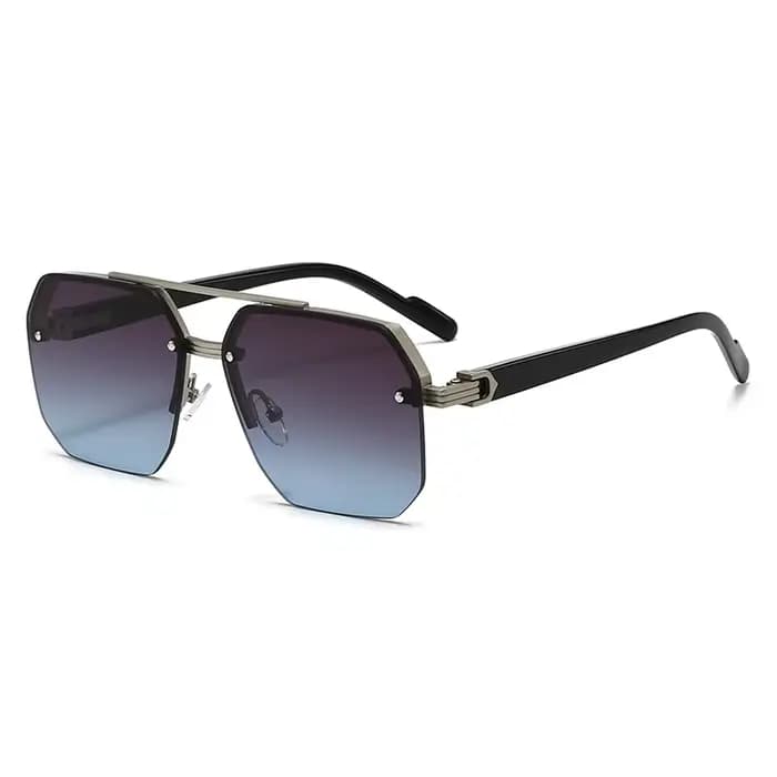 Lunettes de soleil polygonales à demi-monture pour hommes, lunettes d'aviateur, Protection UV, nouve
