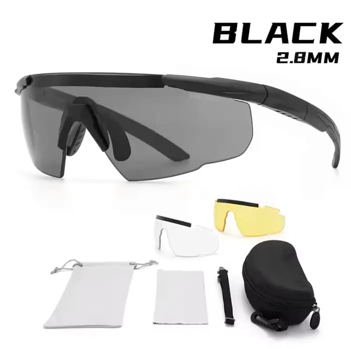 Lunettes tactiques militaires CS Airsoft, lunettes de tir coupe-vent HD à 3 lentilles, lunettes de s