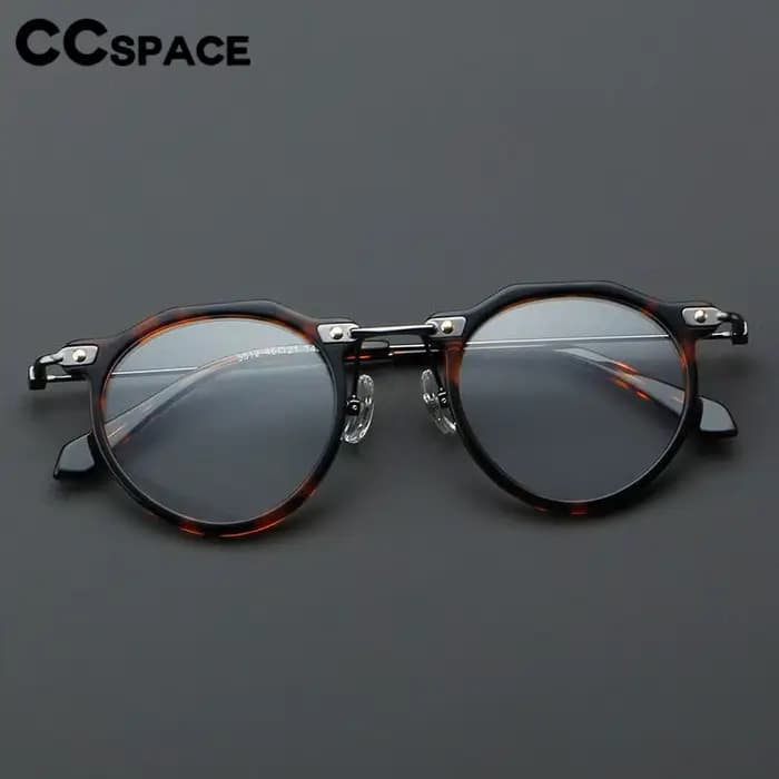 Montures de lunettes optiques en acétate vintage pour hommes et femmes, lunettes rondes en métal, lu