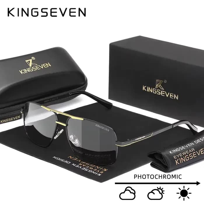 KINGSEVEN – lunettes de soleil photochromiques à monture rectangulaire, verres polarisés UV400, pour
