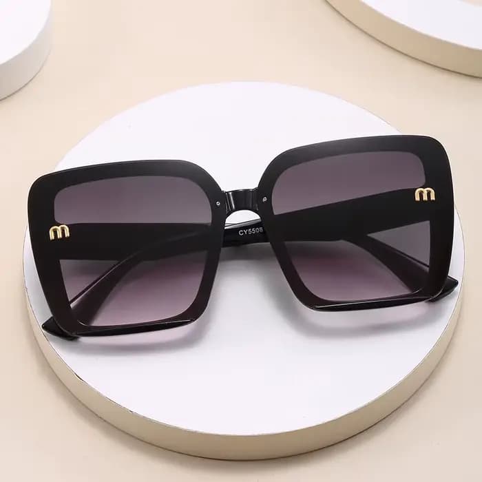 Lunettes de soleil carrées classiques à grand cadre pour hommes et femmes, design de lettre rectangu