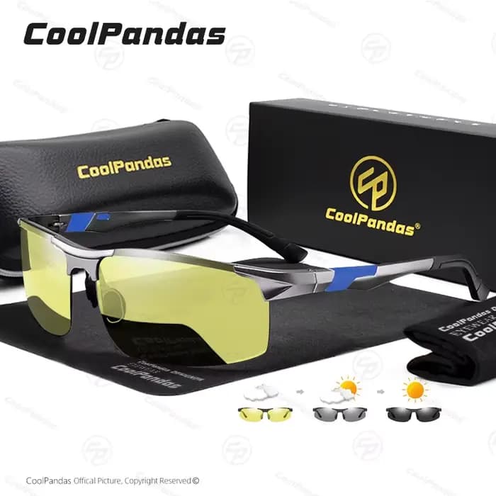 Lunettes de soleil photochromiques en aluminium pour hommes, anti-absorbe ouissement, vision jour et