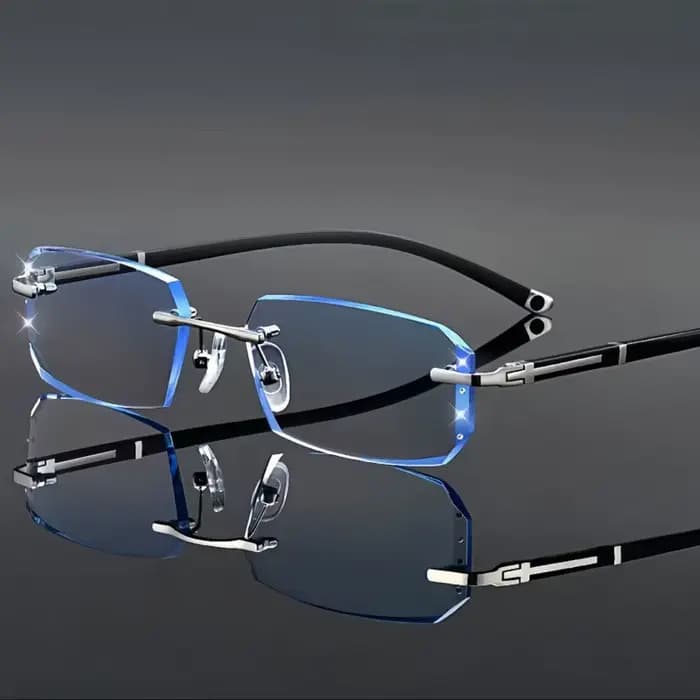 Lunettes de lecture élégantes sans cadre Anti-lumière bleue pour hommes lunettes de lecture d'affair