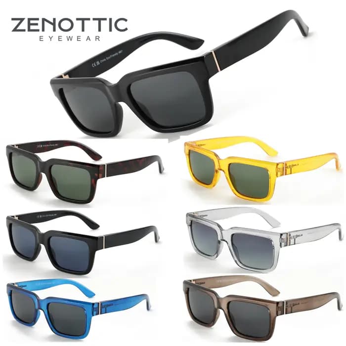 ZENOTTIC 2026 Nouvelles lunettes de soleil polarisées carrées tendance pour femmes et hommes, protec