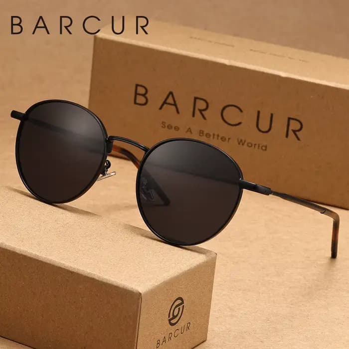 Lunettes de soleil polarisées BARCUR, fabriquées en acier inoxydable, lunettes de soleil légères pou