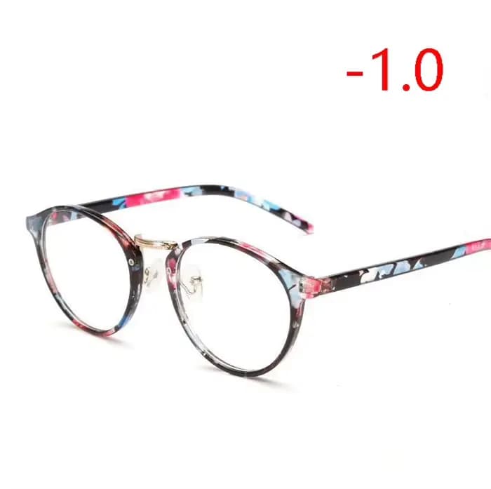 Lunettes rondes rétro pour hommes et femmes, ultra légères, pour myopie, verres de myopie finis -1 -