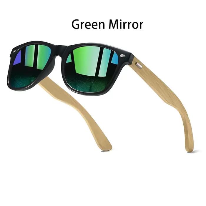 Lunettes de soleil carrées vintage pour hommes et femmes, en bois de bambou, de marque de luxe, pour