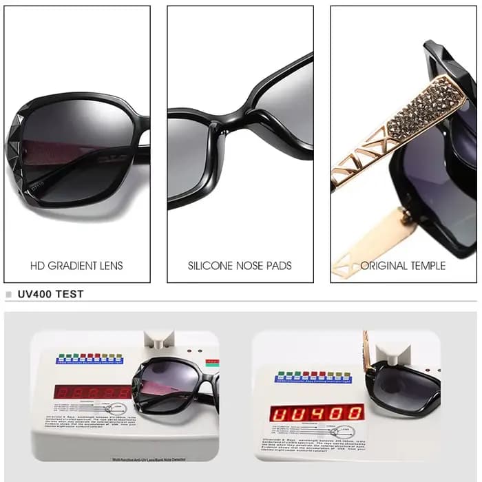 Femmes luxe dégradé surdimensionné lunettes de soleil femmes polarisées carré Vintage lunettes de so