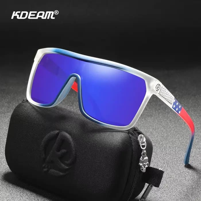 KDEAM une pièce forme hommes lunettes de soleil polarisées élastique peinture Surface lunettes de so