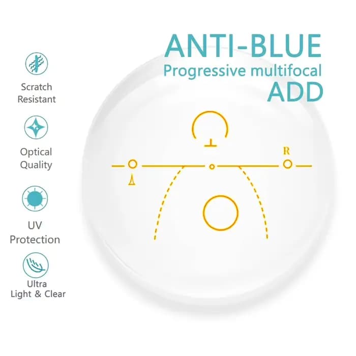 Lunettes multifocales progressives personnalisées 1.56/1.61/1.67/1.74, lentilles optiques CR39, lent