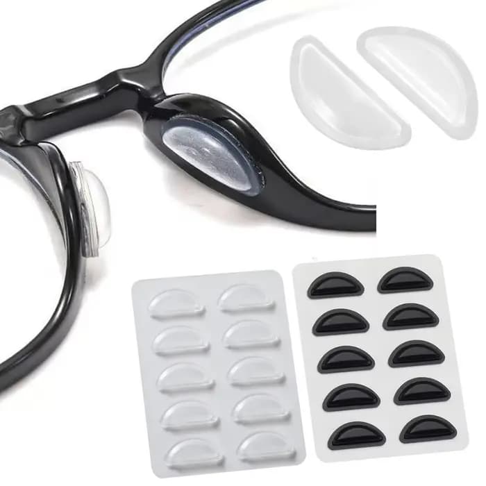 5/10 paires de plaquettes nasales antidérapantes Super collantes pour lunettes, en Silicone souple,