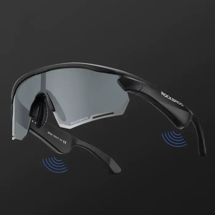 ROCKBROS lunettes de cyclisme sans fil Bluetooth 5.2 lunettes de soleil polarisées casque téléphone