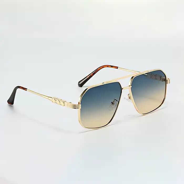 Lunettes de soleil à charnière en métal pour femmes, cadre transparent, lentille dégradée grise et r
