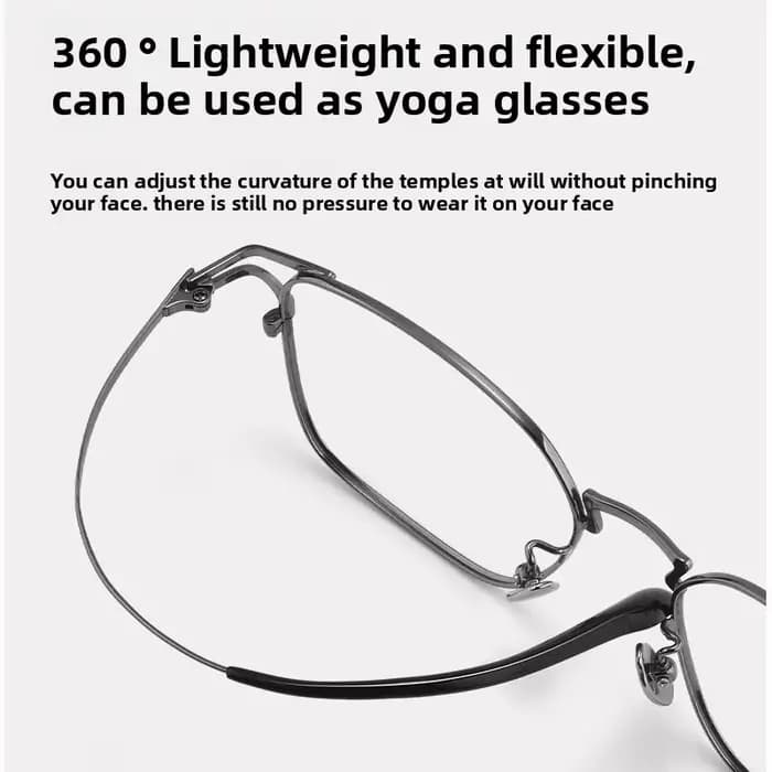 Lunettes d'affaires en titane pour hommes, monture complète géométrique XXL – Conception professionn