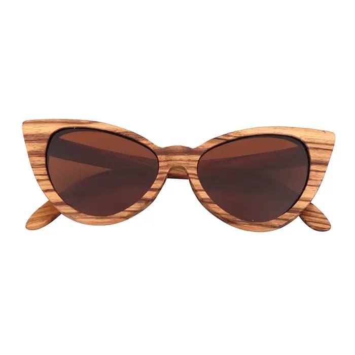 Lunettes de soleil en bois zébré, mode femme et homme, polarisées UV400 avec étui en bois, lunettes