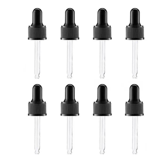 Compte-gouttes en verre pour huiles essentielles, extraits de plantes, remèdes domotiques, dissolvan
