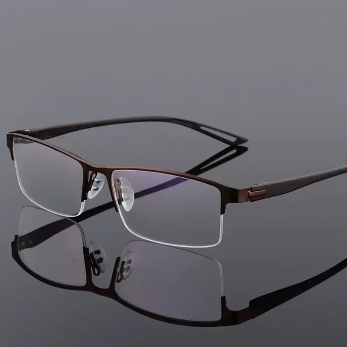TR90 alliage de titane lunettes cadre hommes Semi sans monture carré oeil verre Prescription lunette
