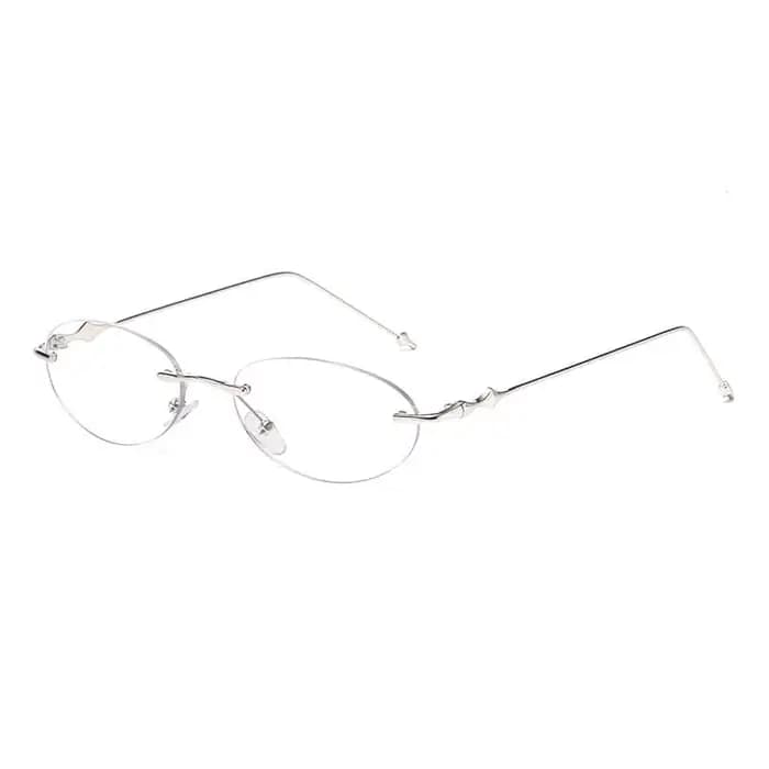 Lunettes optiques ovales sans bords pour femmes, tendance, blocage de la lumière bleue, argent, or,