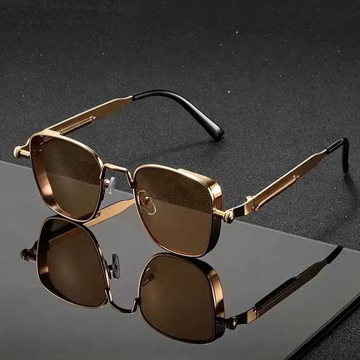 Une paire de lunettes de soleil tendance avec des montures irrégulières et un design unique, idéales
