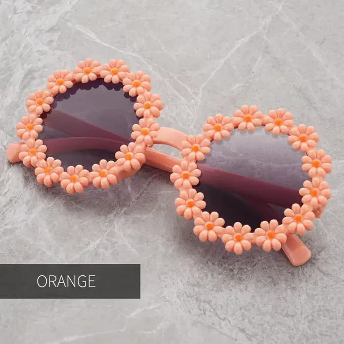 Nouvelle série Daisy pour enfants, jolies lunettes de soleil en forme de fleur, monture ronde, lunet