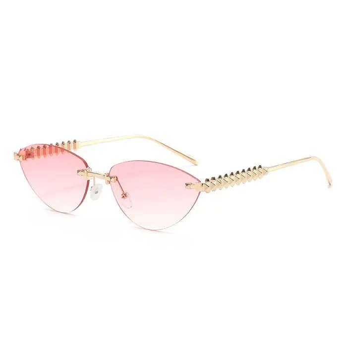 Lunettes de protection sans bords œil de chat Rivet lunettes de soleil femmes marque de luxe ovale d
