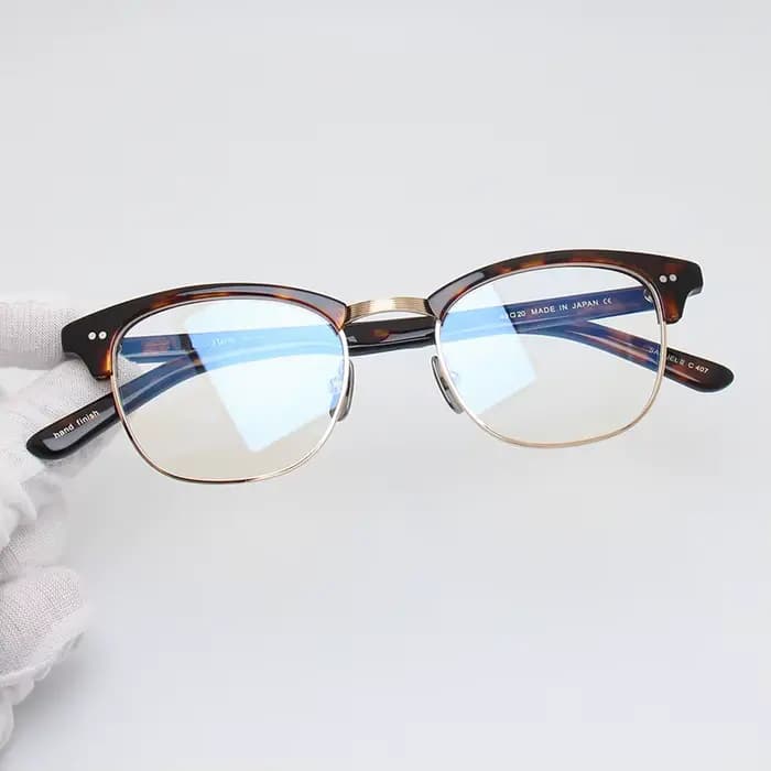 Lunettes à sourcils en acétate faites à la main, monture pour hommes et femmes, Semi-sans monture, t