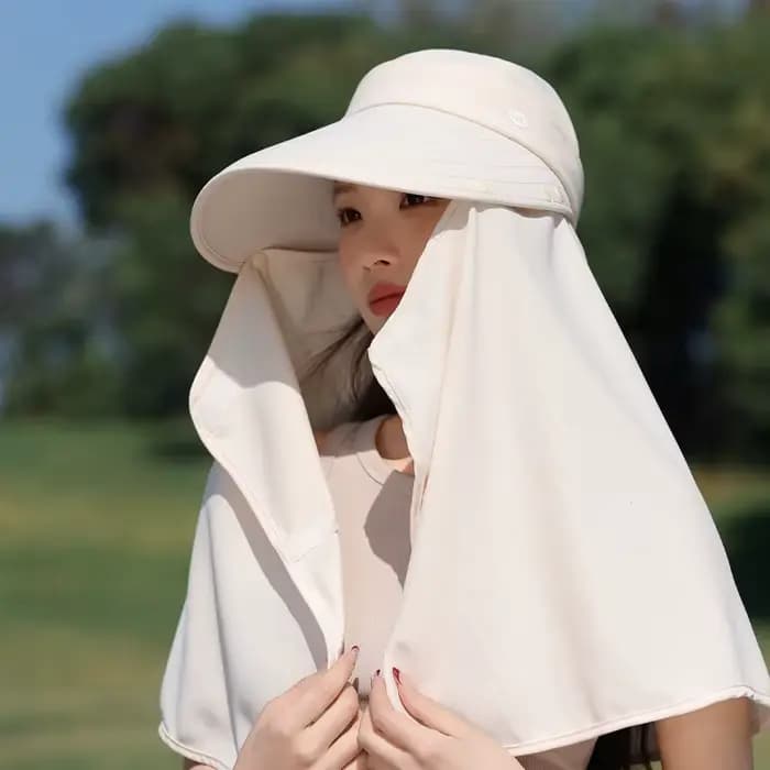 Visière extérieure en soie glacée résistante aux UV, avec bord en Nylon UPF 50, chapeau vide décontr