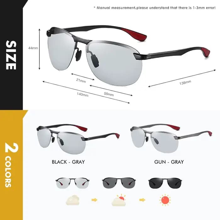 Marque Design photochromique lunettes De soleil polarisées hommes jour lunettes De Vision nocturne p