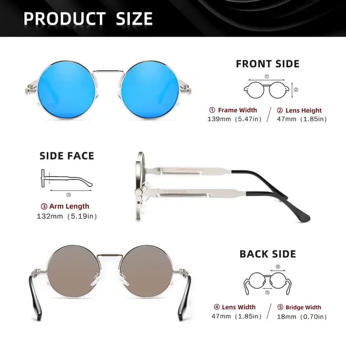 KINGSEVEN – lunettes de soleil polarisées rondes Steampunk pour hommes et femmes, en matériau inoxyd