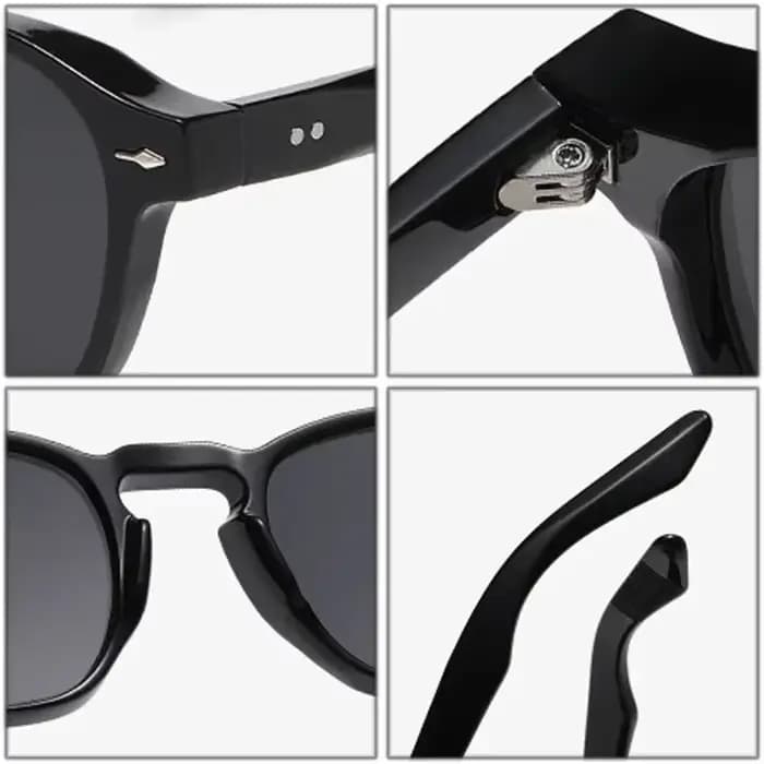 JNPCXI rétro Rivets hommes lunettes de soleil carrées mode bleu vert tendance nuances UV400 femmes c