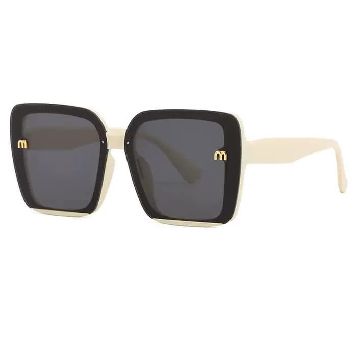Lunettes de soleil carrées classiques à grand cadre pour hommes et femmes, design de lettre rectangu