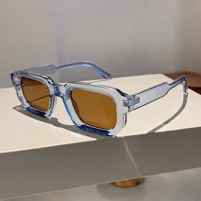 JNPCXI mode bleu carré lunettes de soleil pour femmes hommes rétro luxe concepteur clair lentille lu