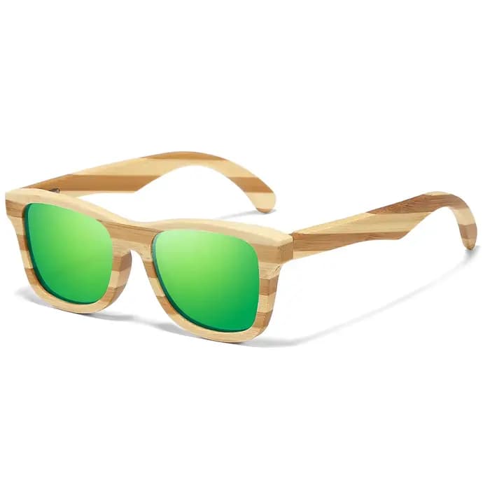 GM Natural Zebra Bamboo Lunettes de soleil pour adultes, lunettes polarisées manuelles, verres à rev