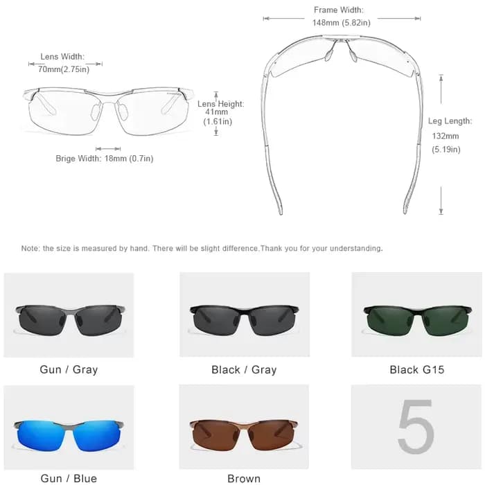 Véritable KINGSEVEN polarisé hommes lunettes de soleil en aluminium conduite miroir lentille mâle lu