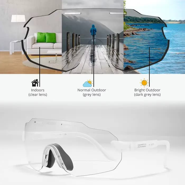 KDEAM-Lunettes de soleil polarisées photochromiques ultra légères pour hommes, lunettes de cyclisme