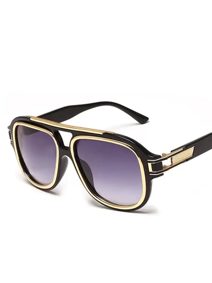 Nouvelles lunettes de soleil de luxe pour hommes avec des verres carrés surdimensionnés rétro, offra