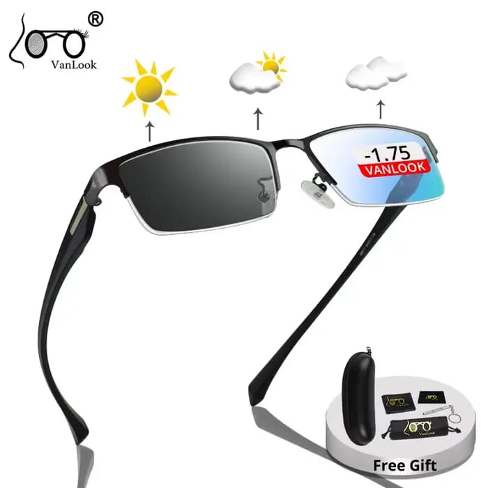 Lunettes de soleil photochromiques pour hommes, verres caméléon, bloquant la lumière bleue, pour myo