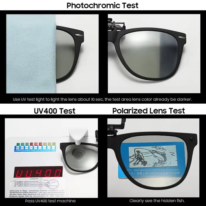 VIVIBEE Lunettes de soleil polarisées photochromiques à clipser pour hommes et femmes, lunettes de s
