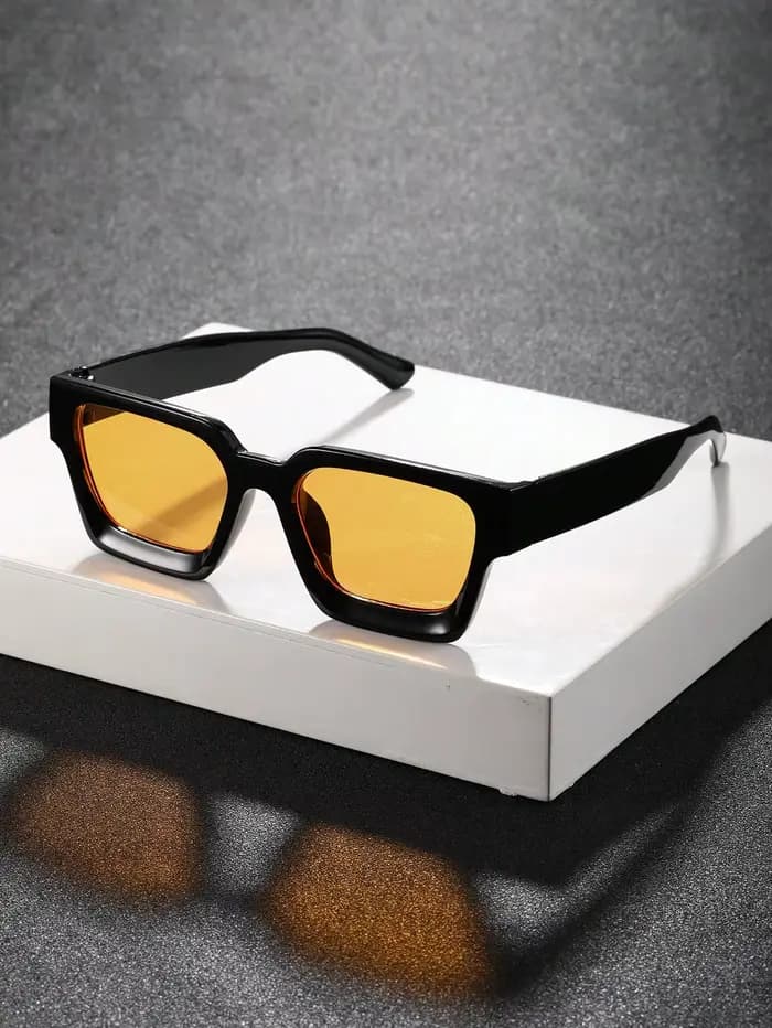 1/2 PC S classique mode carré cadre en plastique femmes lunettes de soleil pour hommes vie quotidien