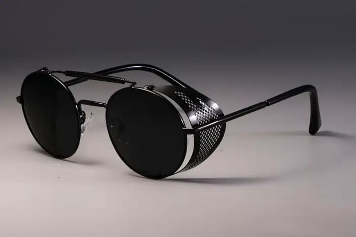 Zml14 – lunettes de soleil Steampunk pour hommes et femmes, rondes, rétro, de marque, en métal, de g