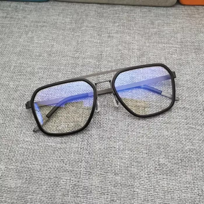Lunettes carrées ultra-légères à double faisceau en titane pour hommes et femmes, lunettes rétro, lu