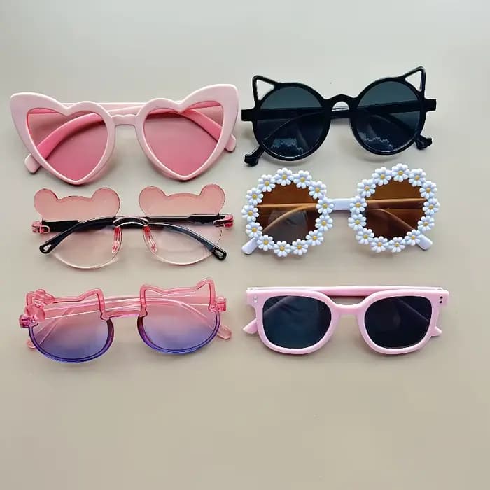 6 paires de lunettes unisexes rondes en forme de cœur, mignonnes, pour fête et danse, lunettes décor