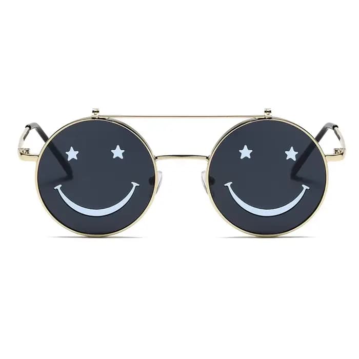 Lunettes de soleil rabattables à visage souriant pour femmes, Style océan, pont de nez réglable, Pro