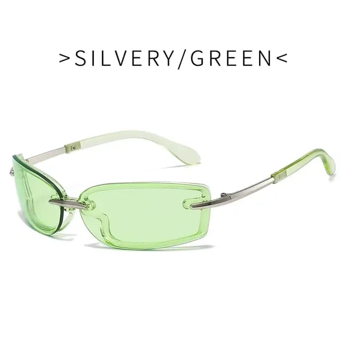 Lunettes de soleil rectangulaires sans bords, Style Y2K, mode populaire pour femmes et hommes, lunet