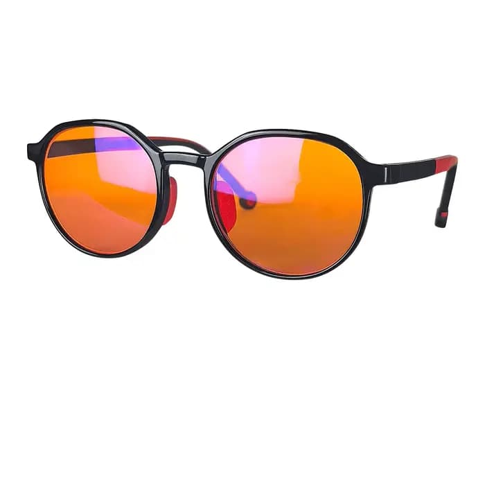Lunettes à lentilles orange pour enfants, verres rouges pour garçons et filles, filtre de lumière bl