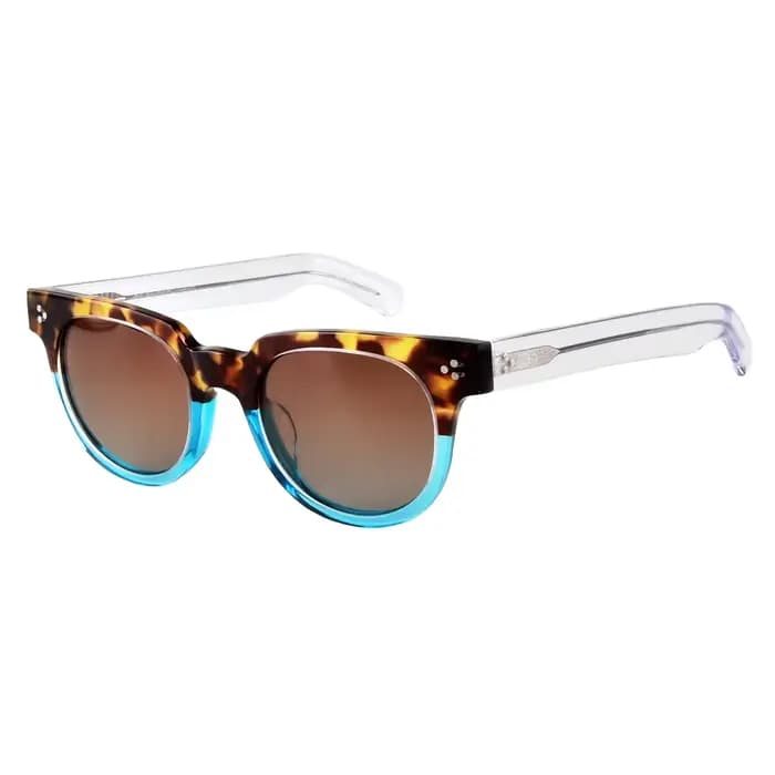 Lunettes de soleil polarisées en acétate HD rétro rond dégradé lunettes de soleil cadre hommes femme