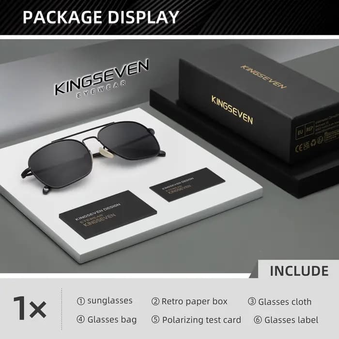 KINGSEVEN marque hommes lunettes de soleil à la mode mode carré alliage cadre femmes polarisées UV40