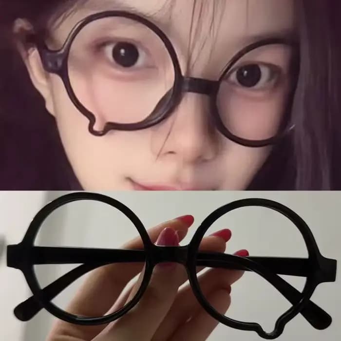 Lunettes de Cosplay en forme de larme pour femmes, petites lunettes carrées rétro Harajuku, Anime ja
